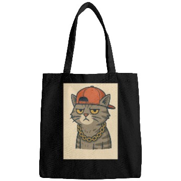 Discover Urban Cat Gangster Illustration Bags