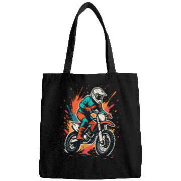 Discover Motocross Rider Splash Art Bags