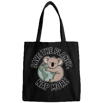 Discover Save The Planet Nap More Koala Art Bags