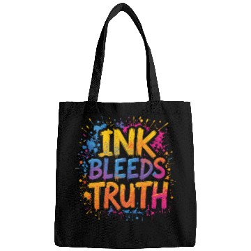 Discover INK BLEEDS TRUTH - Bold Graffiti Style Typography Bags
