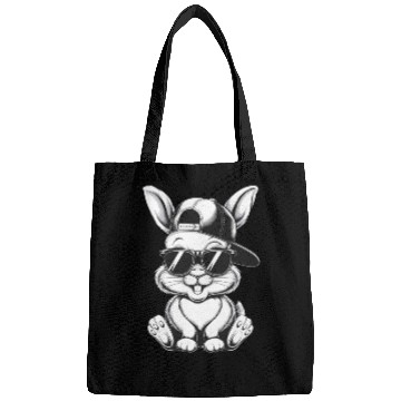 Discover Cool Hip Hop Bunny in Sunglasses and Cap Sketch Bags