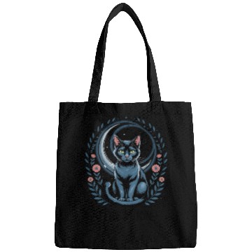 Discover The Moon Tarot Cat Art Bags