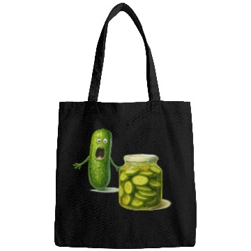 Discover Funny Pickle Cartoon Cute Dill Pickle Jar Reaction Bags