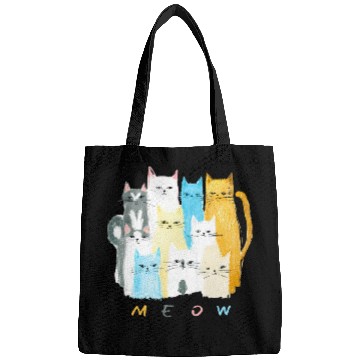 Discover Ten Colorful Cats MEOW Graphic Design Bags