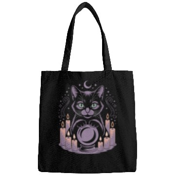 Discover Witchy Cat with Crystal Ball and Candles Bags