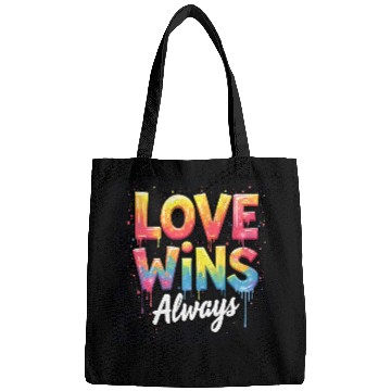 Discover Love Wins, Always - Vibrant Rainbow Pride Bags