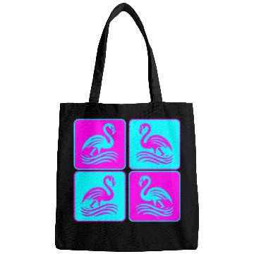 Discover Flamingo Waves Pop Art Bags