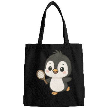 Discover Cute penguin tennis player cartoon chibi sport Bags