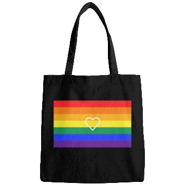Discover Rainbow Heart Pride Flag Bags