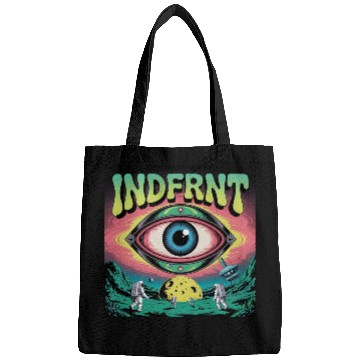 Discover Psychedelic Space Eye – Trippy Cosmic Poster Art Bags