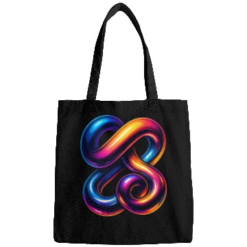 Discover Neon Chrome Fusion – 3D Gradient Tangle Streetwear Bags