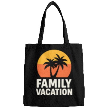 Discover Family Vacation Palm Trees Sunset Beach Bags