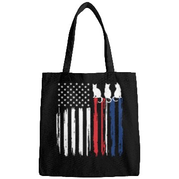 Discover Patriotic Cat Lover - American Flag with Cat Silho Bags