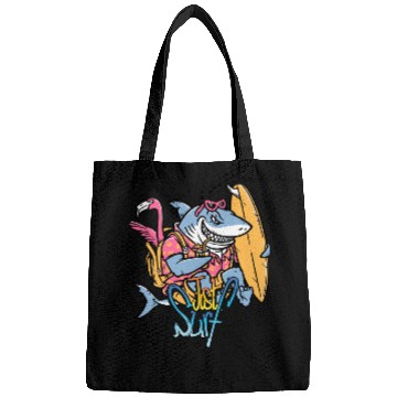 Discover Just Surf – Cool Shark with Surfboard & Flamingo Bags