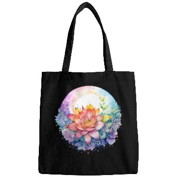 Discover Retro Zen Lotus Mandala Rainbow Bags