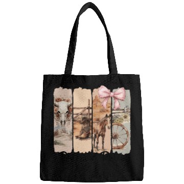 Discover Funny Western Brushstroke Buck The Rules Bags