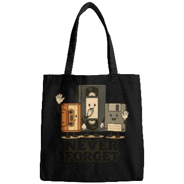 Discover Retro Cassette Tape and Floppy Disk Design Bags