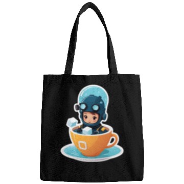 Discover Diver Coffee Cup Fantasy Sticker. Bags