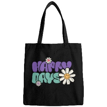 Discover Happy Days | Groovy Retro Daisy Flower Bags