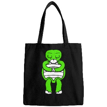 Discover Turtle prays meditates bows greeting hands relax Bags