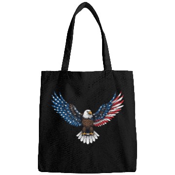 Discover us flag colored eagle Bags