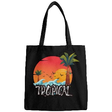Discover Vibrant Tropical Sunset Scene Bags