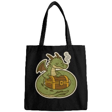 Discover Majestic Dragon Guarding Treasure Bags