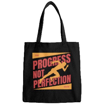 Discover progress not perfection 'RUNNING' Bags