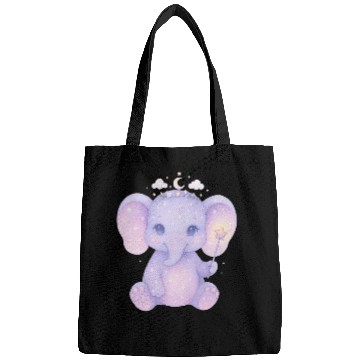 Discover Celestial Baby Elephant Magical Nursery Girl Art Bags