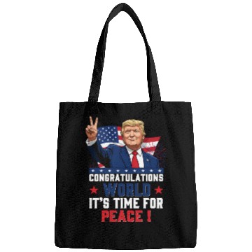 Discover Congratulations world, It's time for peace! Bags