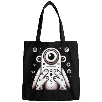 Discover Three-Eyed Alien Art • Quirky Sci-Fi Creature Bags