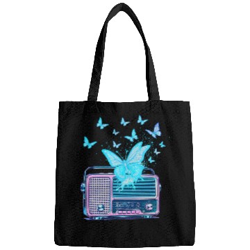Discover Radio Silence – Vintage Risograph Butterfly Waves Bags