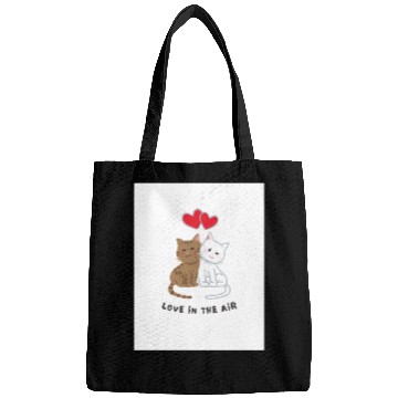 Discover White Brown Illustrative Cat Couple Bags 202