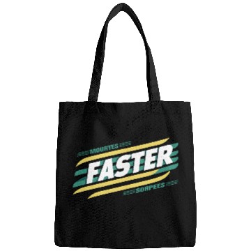 Discover Faster Speed Stripes Retro Typography Bags