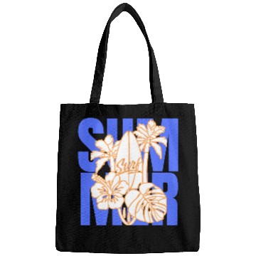 Discover Summer Surfboard & Palm Tree Tropical Design Bags
