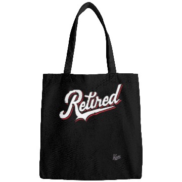 Discover Retro Script “Retired” Text Design Bags