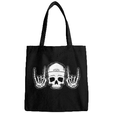 Discover Skull Rock On Skeleton Hands Art Bags