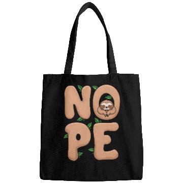 Discover Funny Nope Sloth Sleeping Meme Art Bags