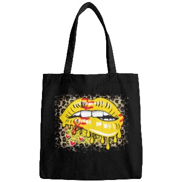 Discover Softball Drip Lips Leopard Grunge Heart Pop Bags