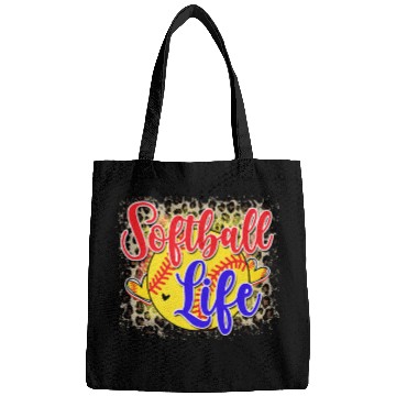 Discover Softball Life Leopard Print Grunge Bags
