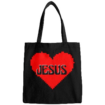 Discover I LOVE JESUS PIXEL ART Bags