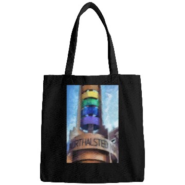 Discover Legacy LGBTQ Rainbow Pylon Chicago Landmark Art Bags