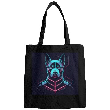 Discover Cyberpunk Neon Dog – Futuristic Tech Pet Design Bags