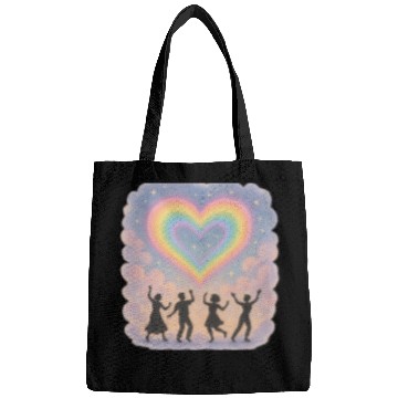 Discover 20250702 1417 Rainbow Heart Dance simple compos Bags