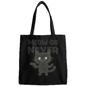 Discover Meow or Never – Funny Black Cat Bags