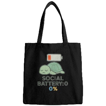 Discover Lowbat Turtle Social Battery 0% Bags