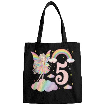 Discover Magical Rainbow Fairy Elf 5th Birthday Girl Bags