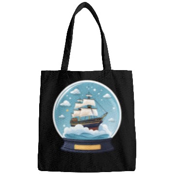 Discover Fantasy Ship in Star Filled Snow Globe Bags