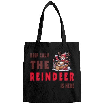 Discover Keep Calm, The Reindeer Is here Bags