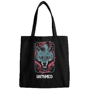 Discover Neon Wolf Portrait Illustration Bags